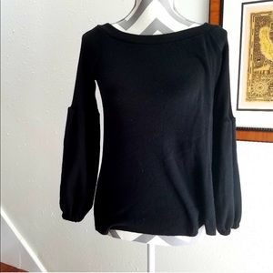 Kimchi Blue Black Sweater Top with Puff Sleeves XS